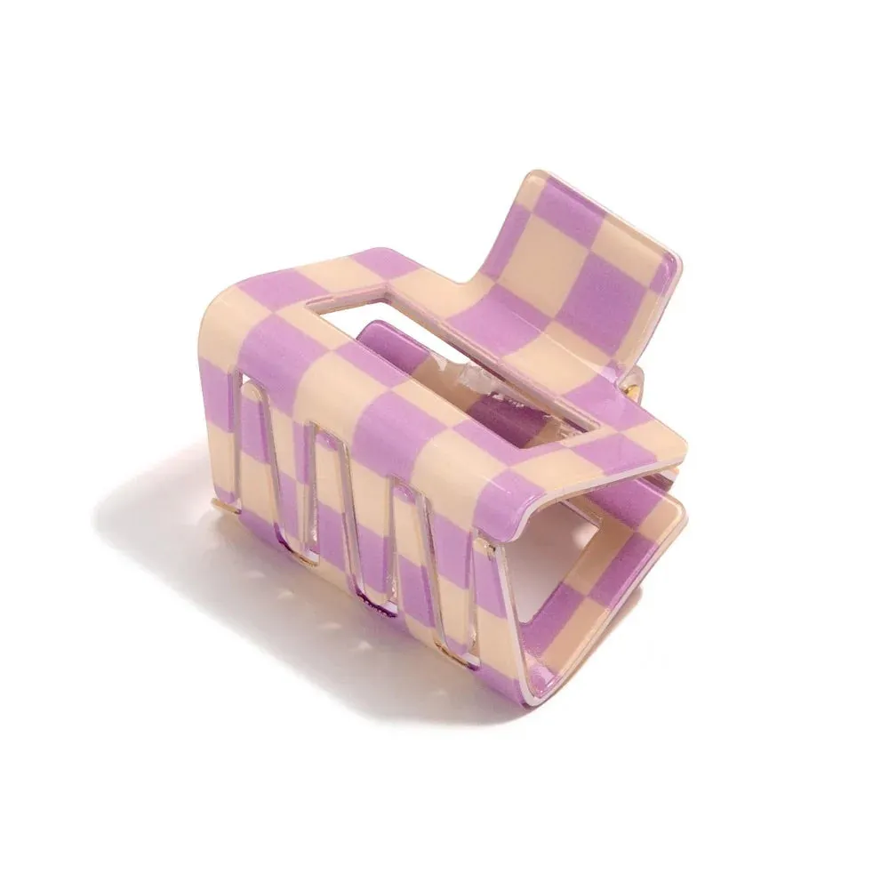 Checkered Square Claw Clip