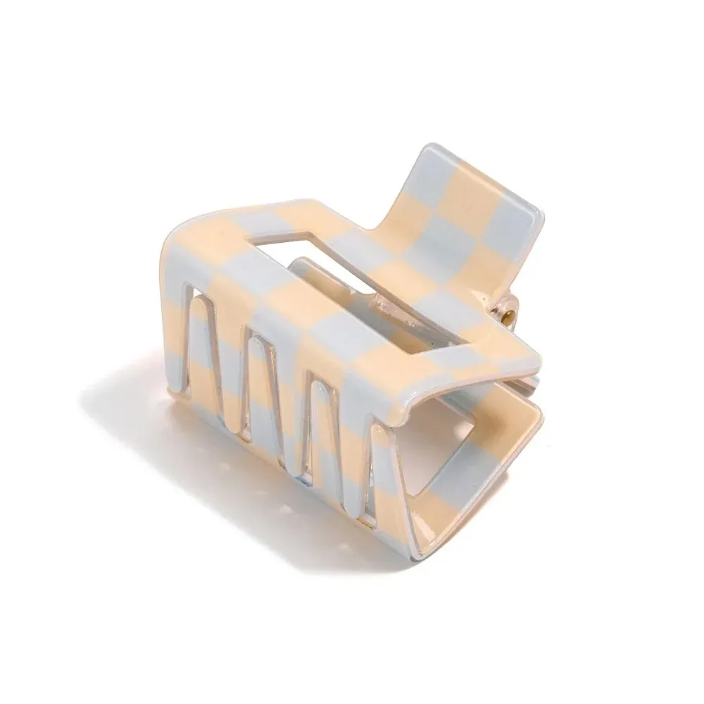 Checkered Square Claw Clip