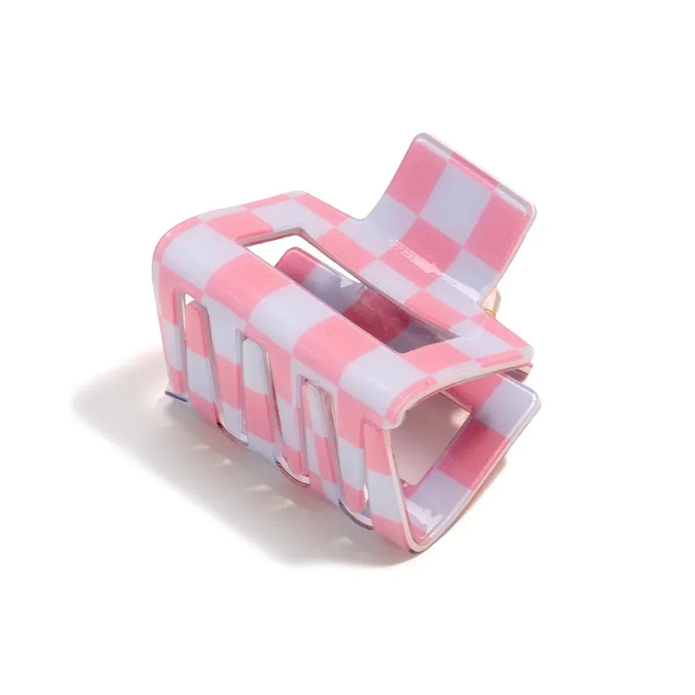 Checkered Square Claw Clip