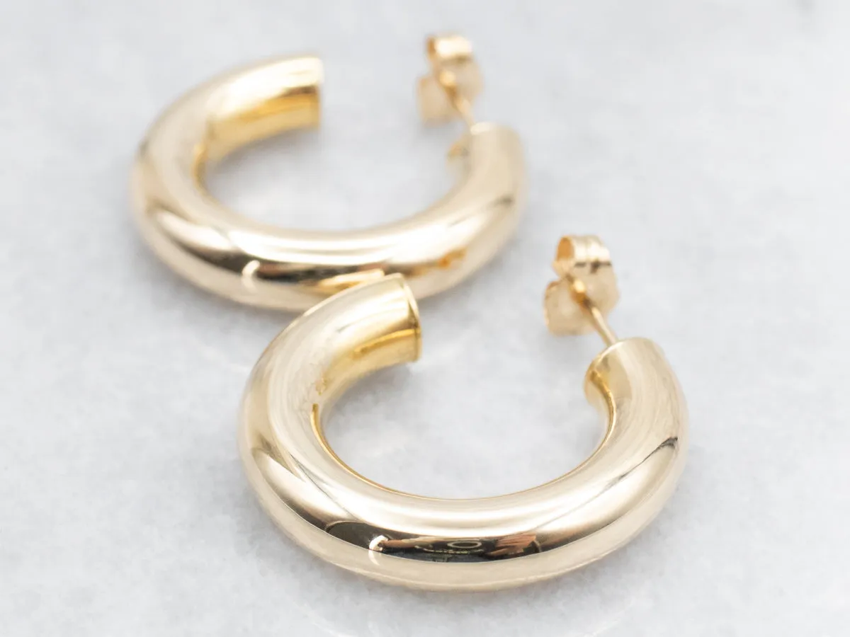 Chunky Yellow Gold Hoop Earrings