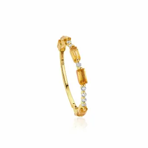 Clogau Cariad Morse Code 9ct Gold Diamond Citrine Ring D