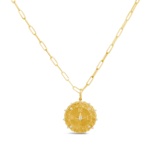 Compass Medallion with Diamond Accents