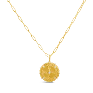 Compass Medallion with Diamond Accents