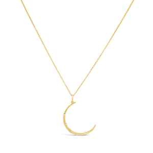 Crescent Moon Pendant with Diamond Accents