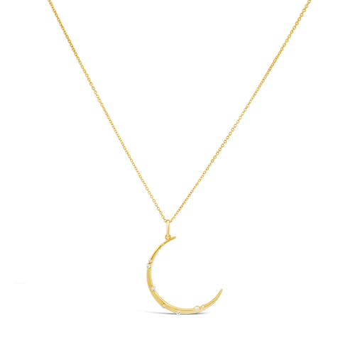 Crescent Moon Pendant with Diamond Accents
