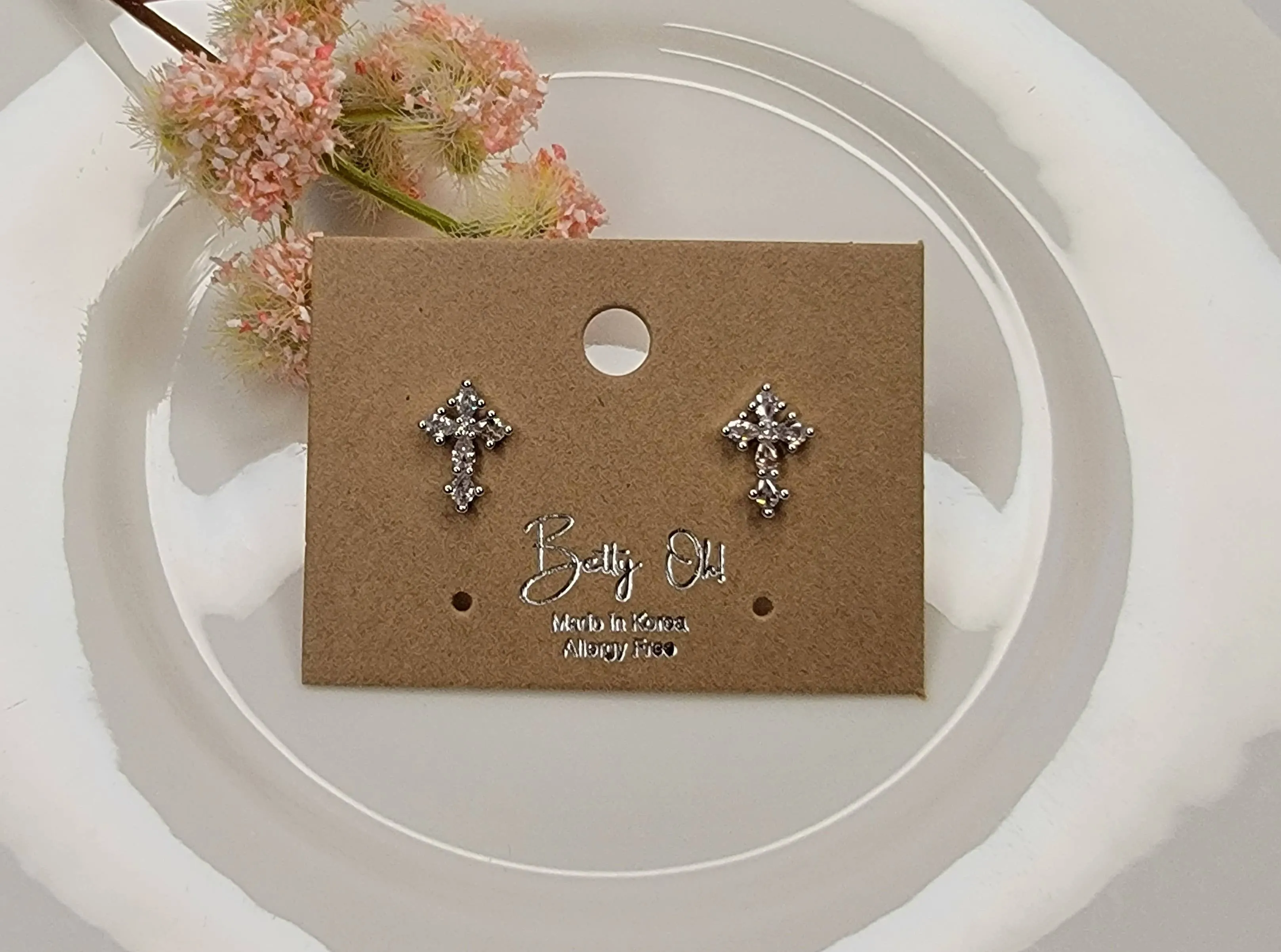 CROSS POST EARRINGS GOLD