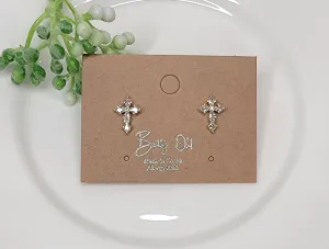 CROSS POST EARRINGS GOLD