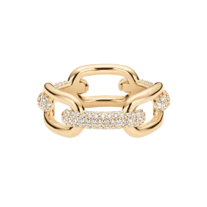 Crystal Link Ring Gold