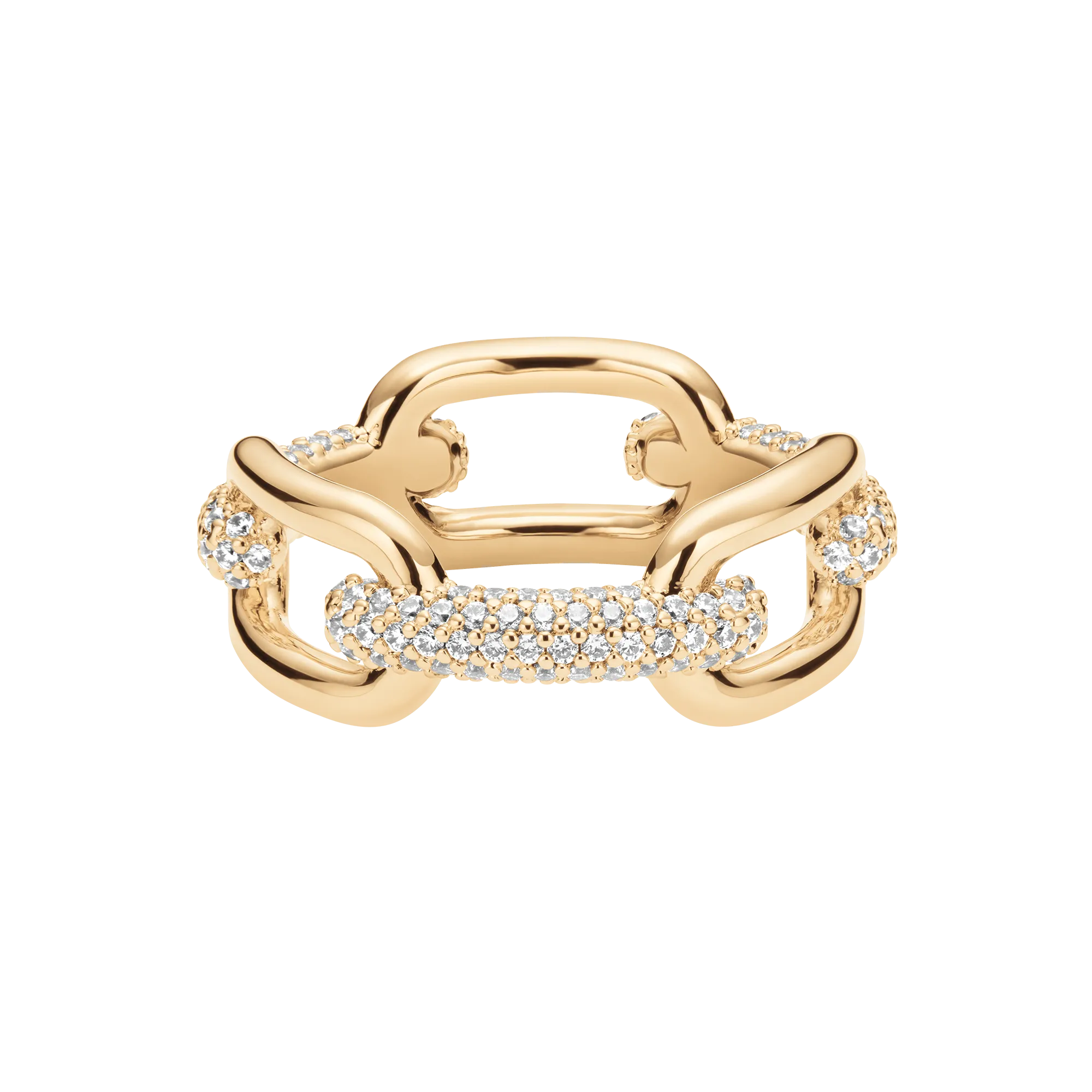 Crystal Link Ring Gold