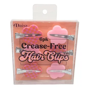 Daisy Checker Shaped Dent Free Hair Clips 6pk