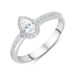Damiani Minou Platinum 0.47ct Diamond Pear Cut Pave Ring