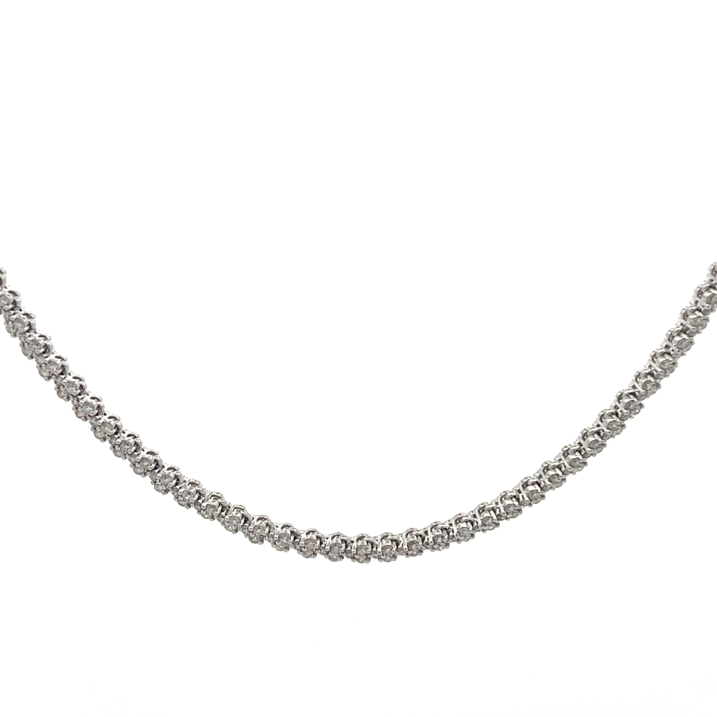 Diamond Clover Tennis Necklace