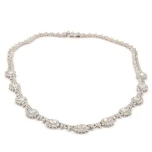 Diamond Flower Cluster Necklace