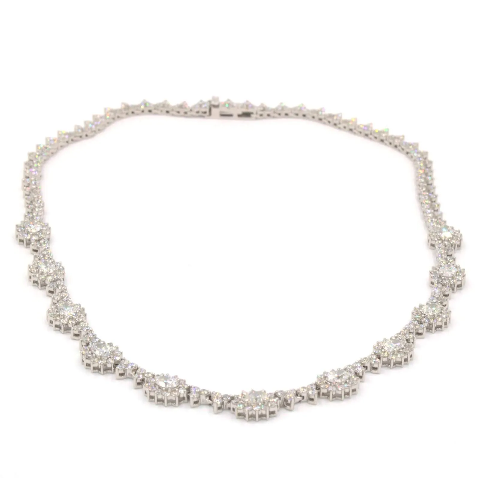 Diamond Flower Cluster Necklace