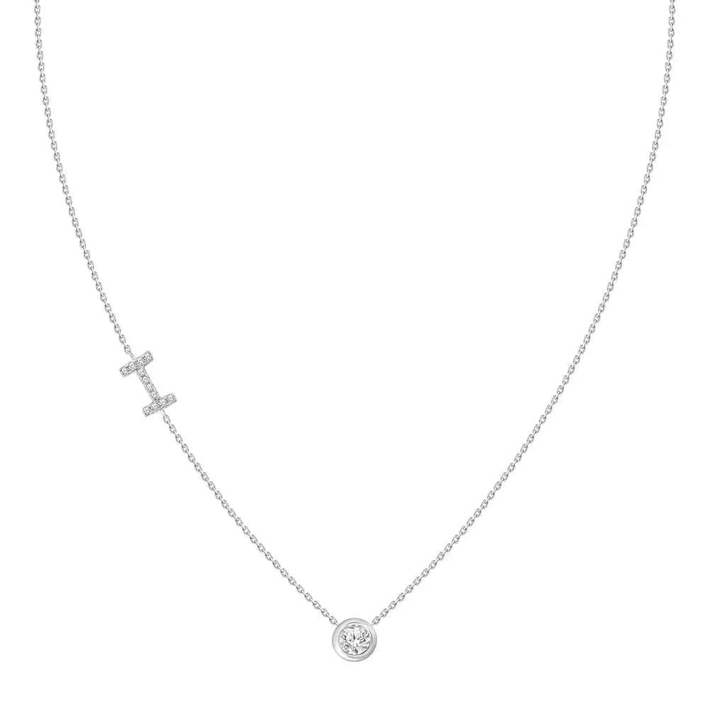 Diamond Letter Pendant Necklace