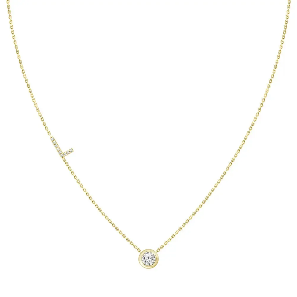 Diamond Letter Pendant Necklace