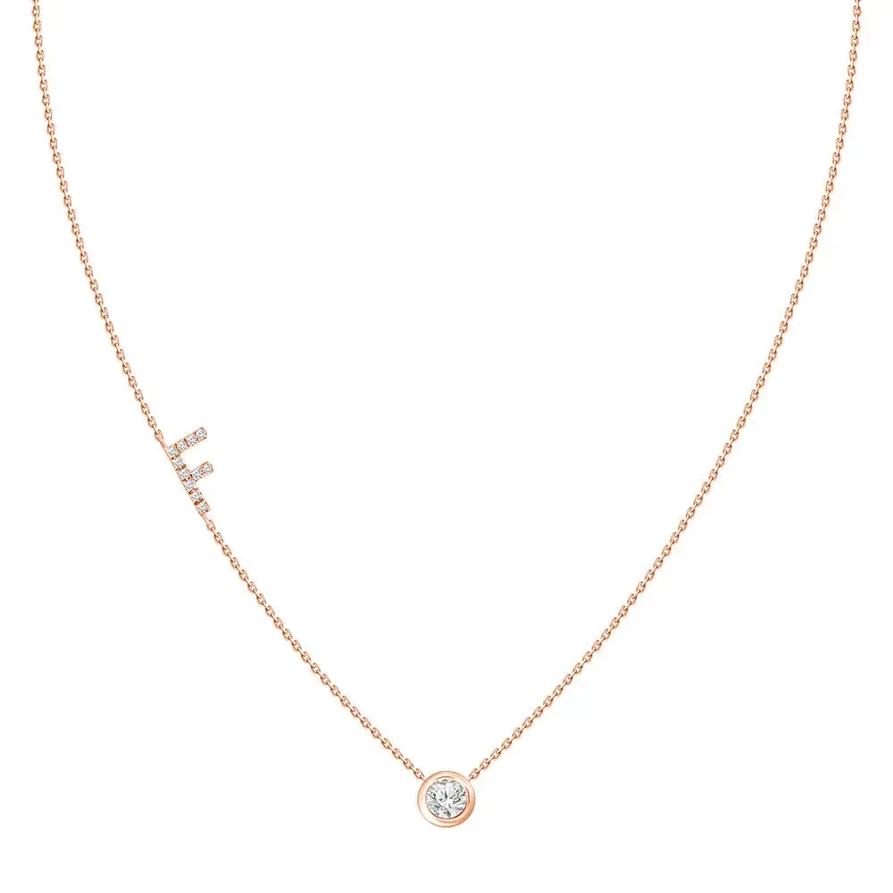 Diamond Letter Pendant Necklace