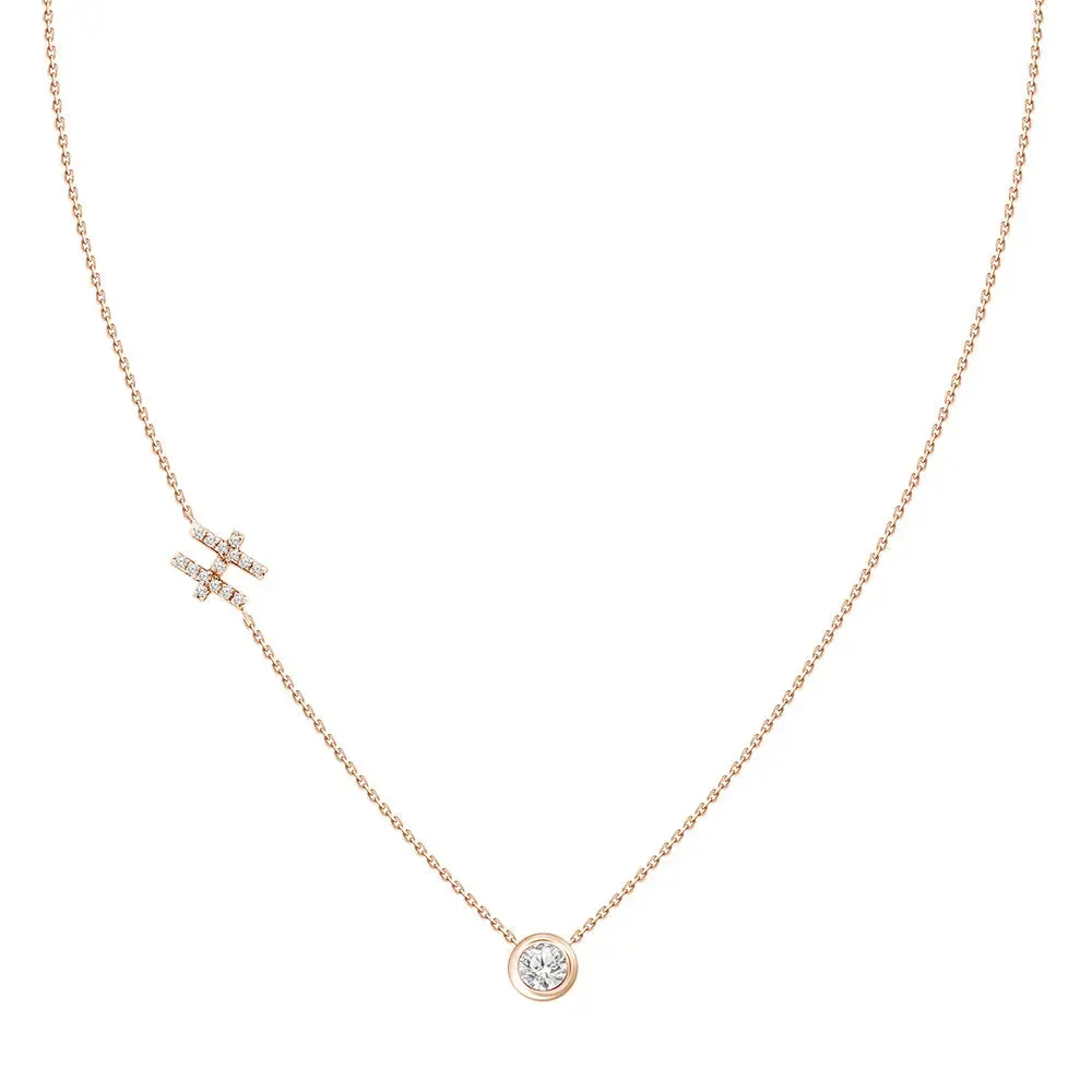 Diamond Letter Pendant Necklace