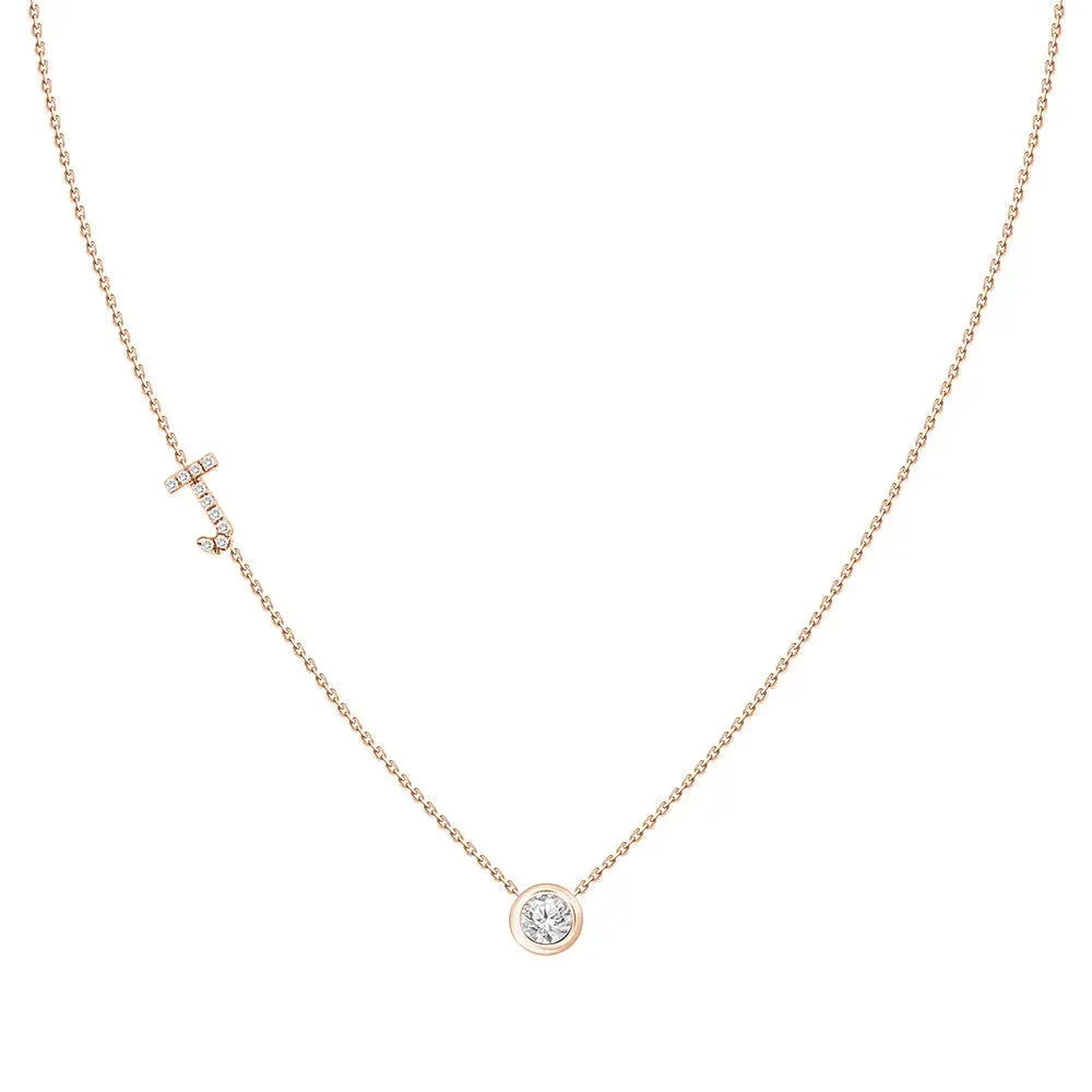 Diamond Letter Pendant Necklace