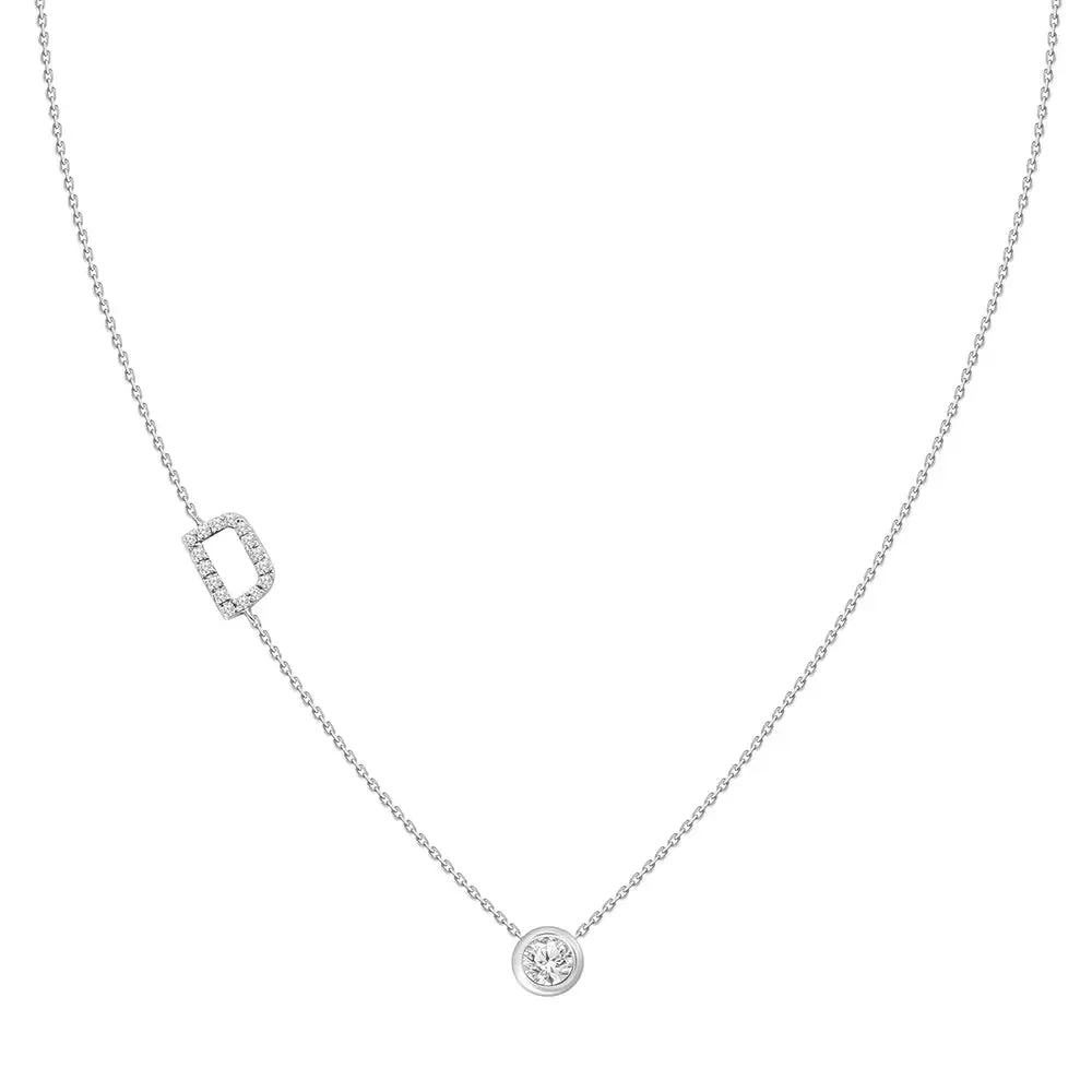 Diamond Letter Pendant Necklace