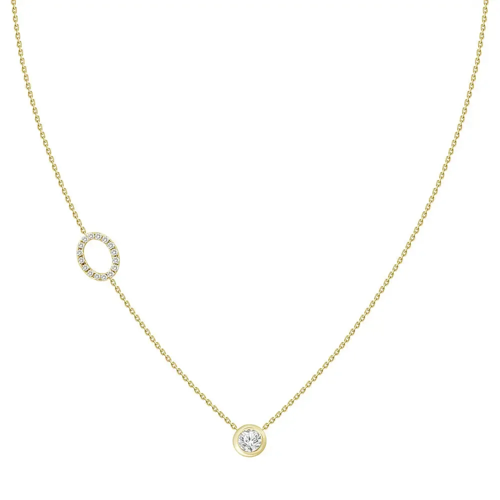 Diamond Letter Pendant Necklace
