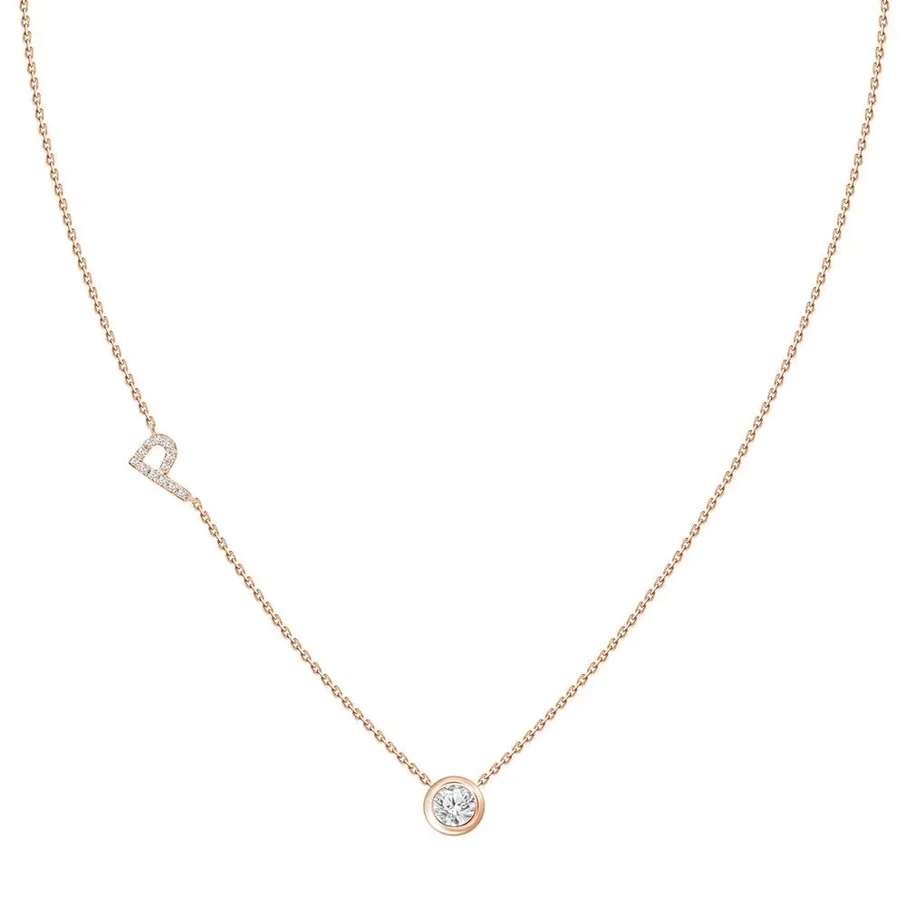 Diamond Letter Pendant Necklace