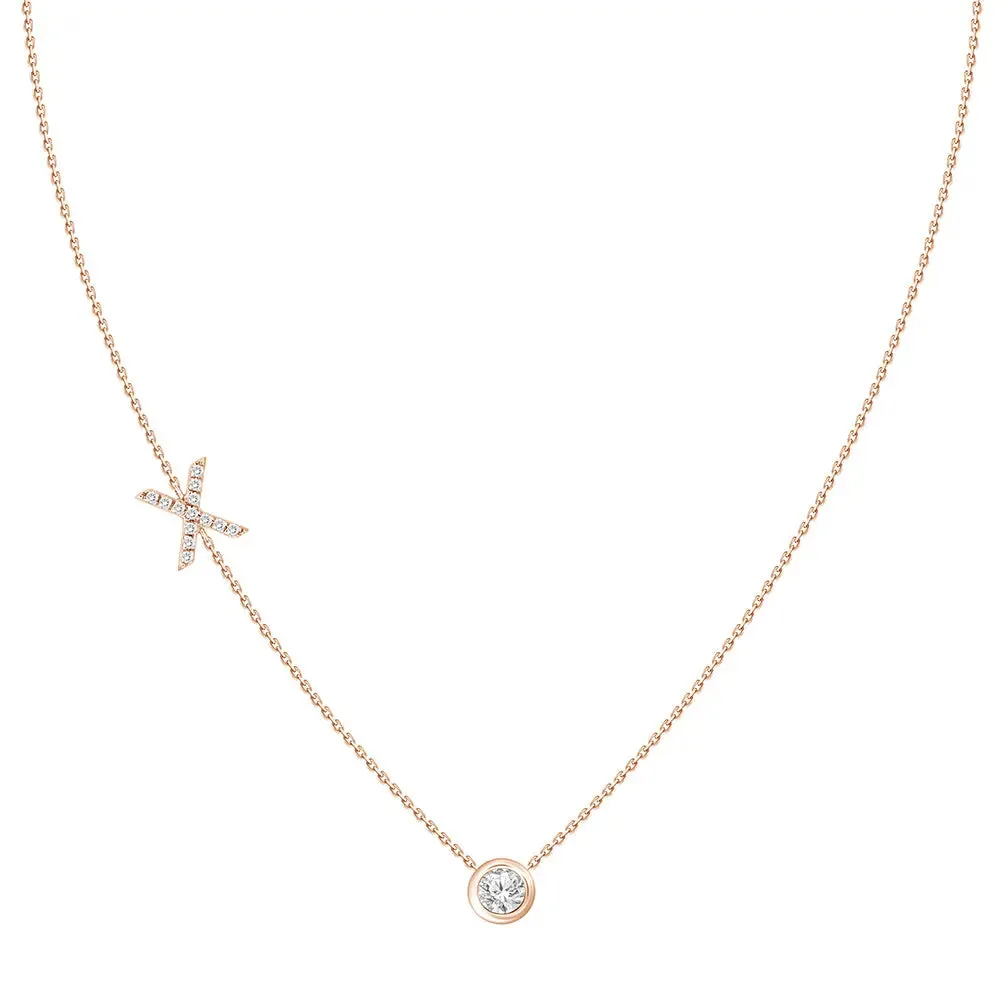 Diamond Letter Pendant Necklace