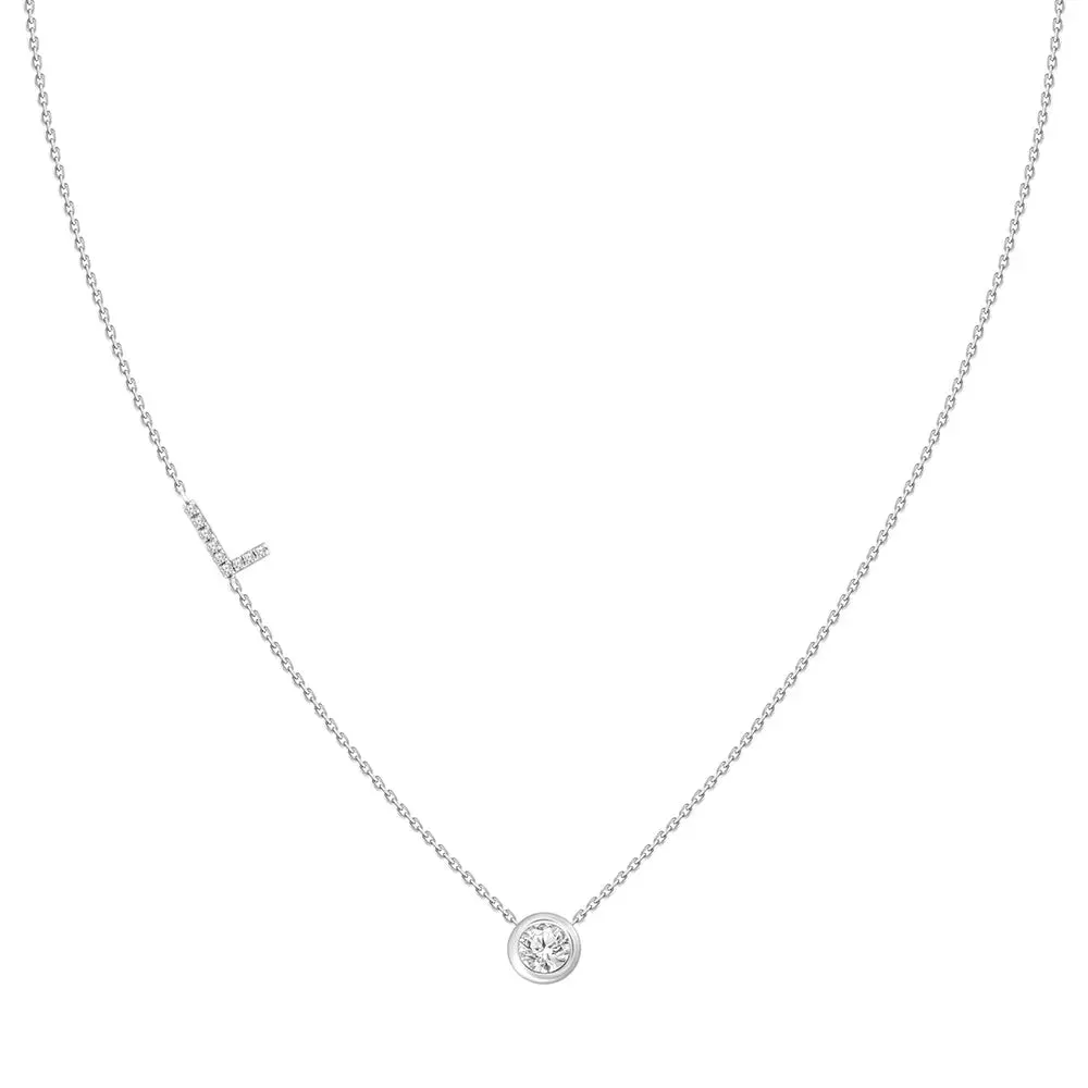 Diamond Letter Pendant Necklace