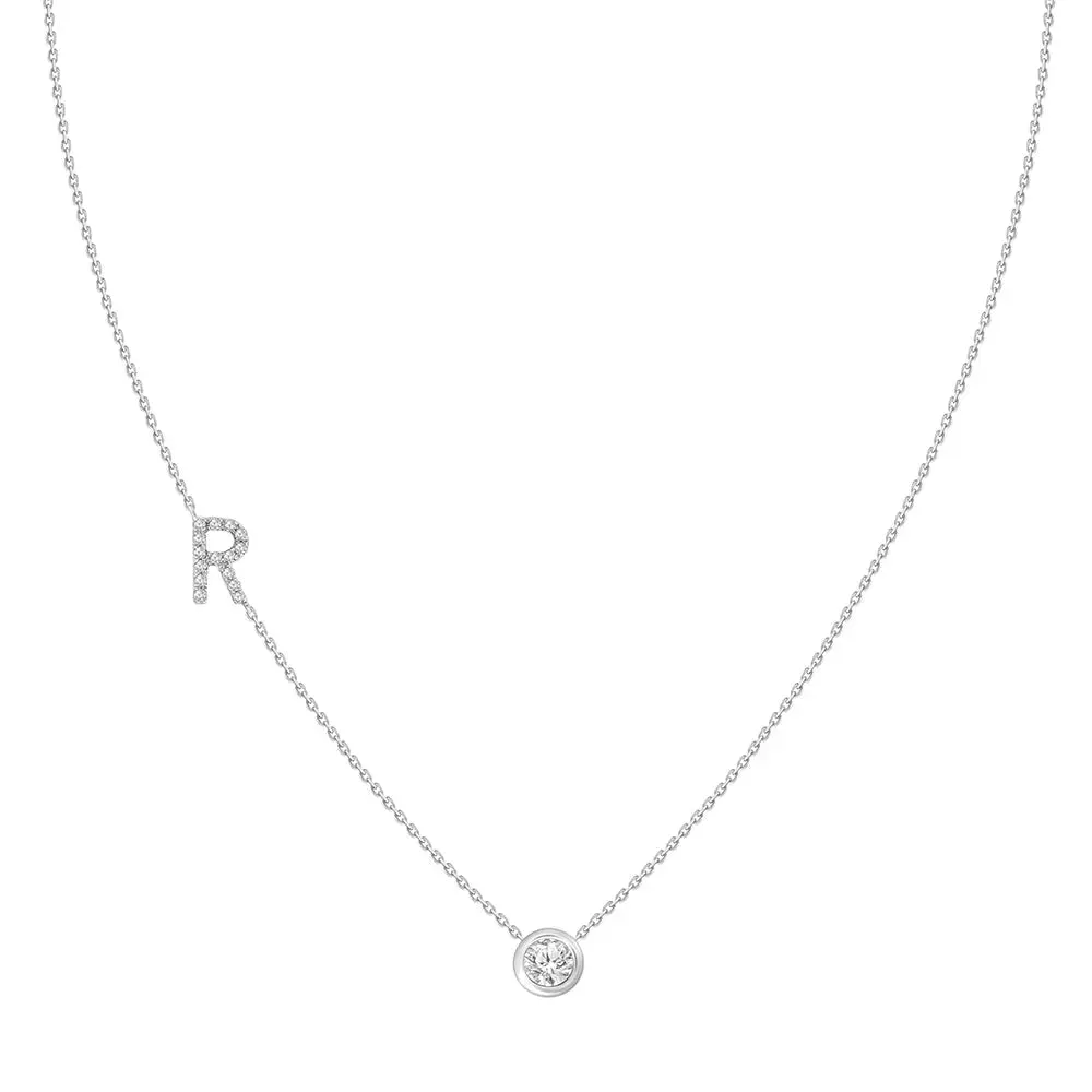 Diamond Letter Pendant Necklace