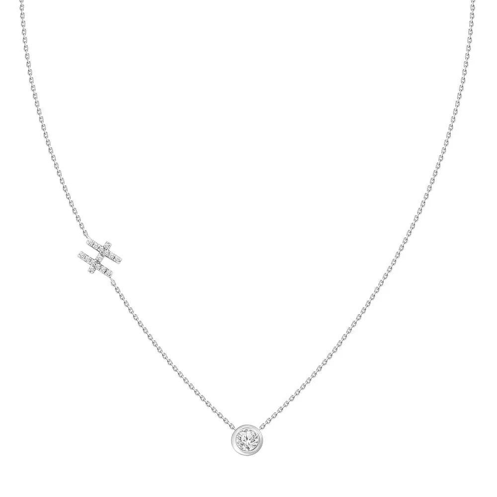 Diamond Letter Pendant Necklace