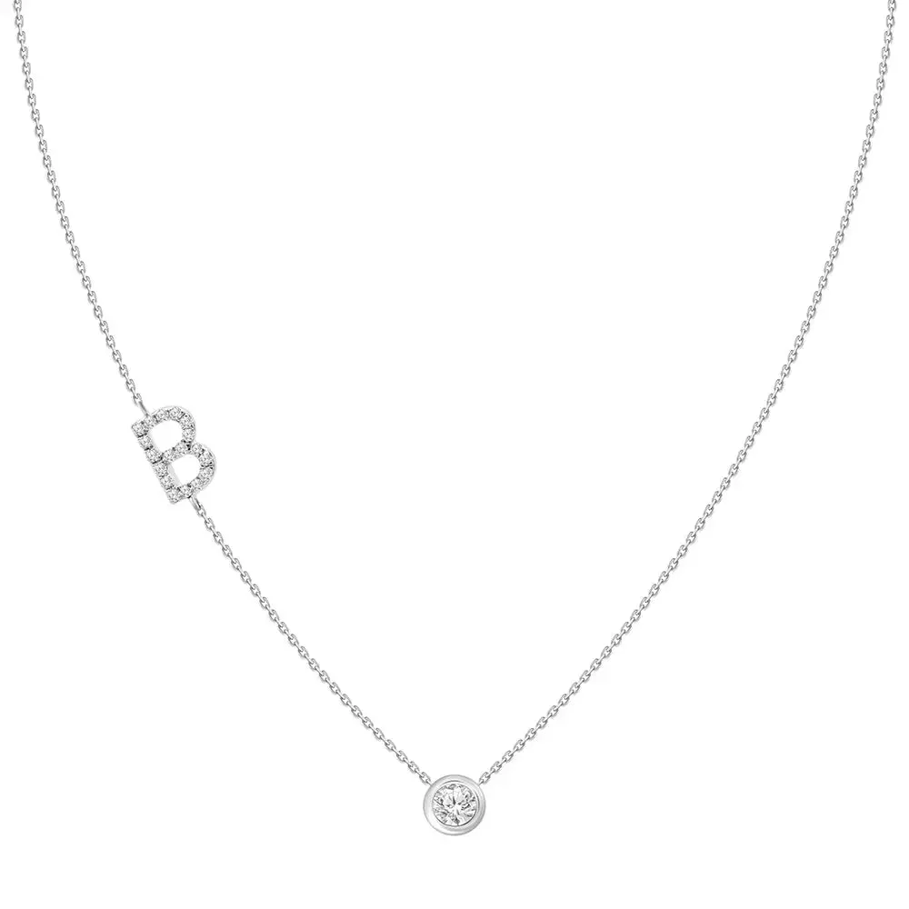 Diamond Letter Pendant Necklace