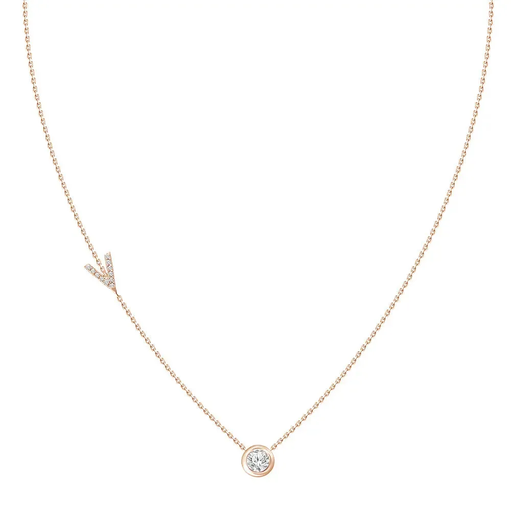 Diamond Letter Pendant Necklace