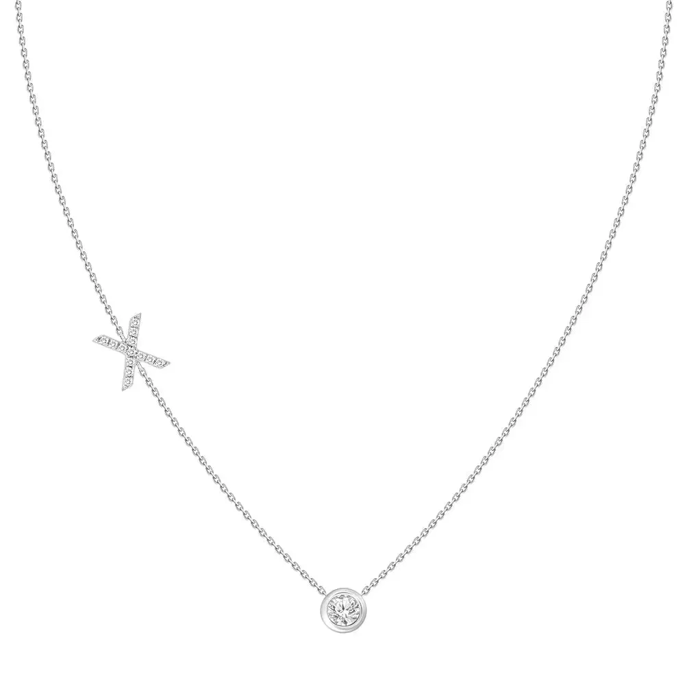 Diamond Letter Pendant Necklace
