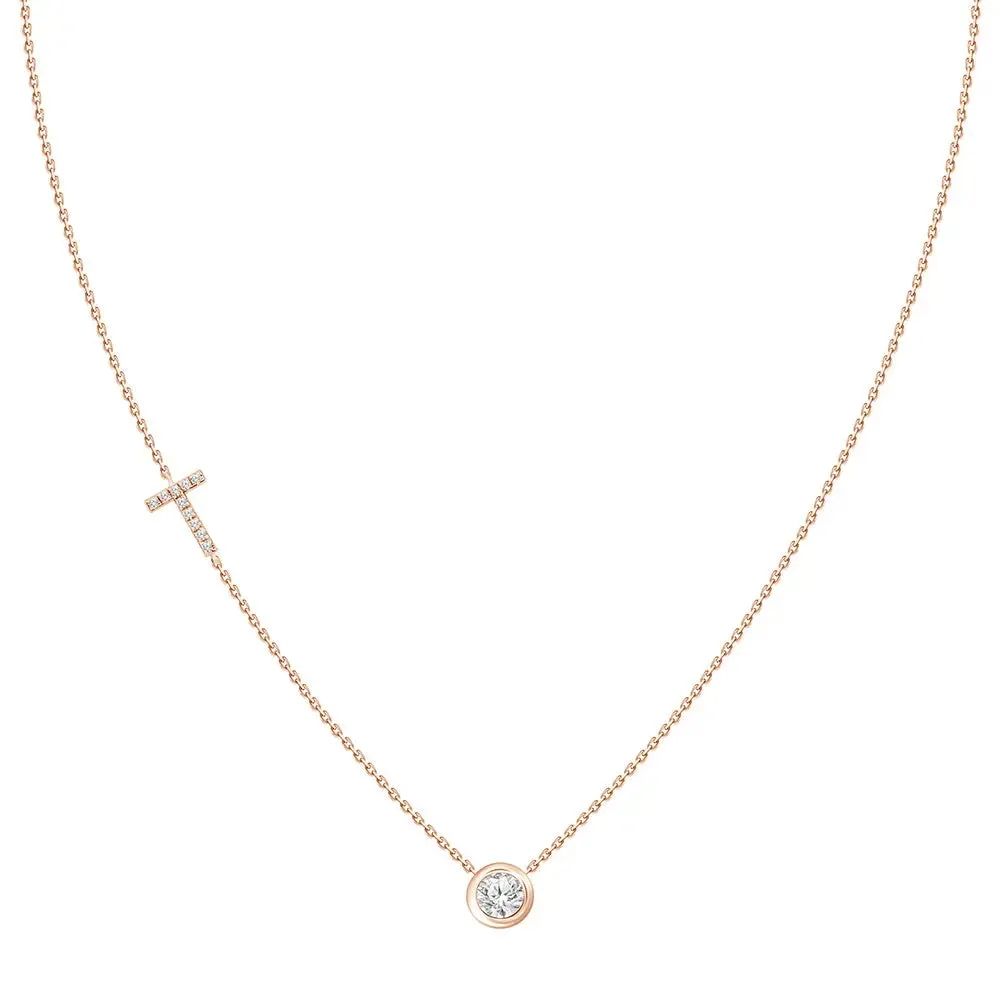 Diamond Letter Pendant Necklace
