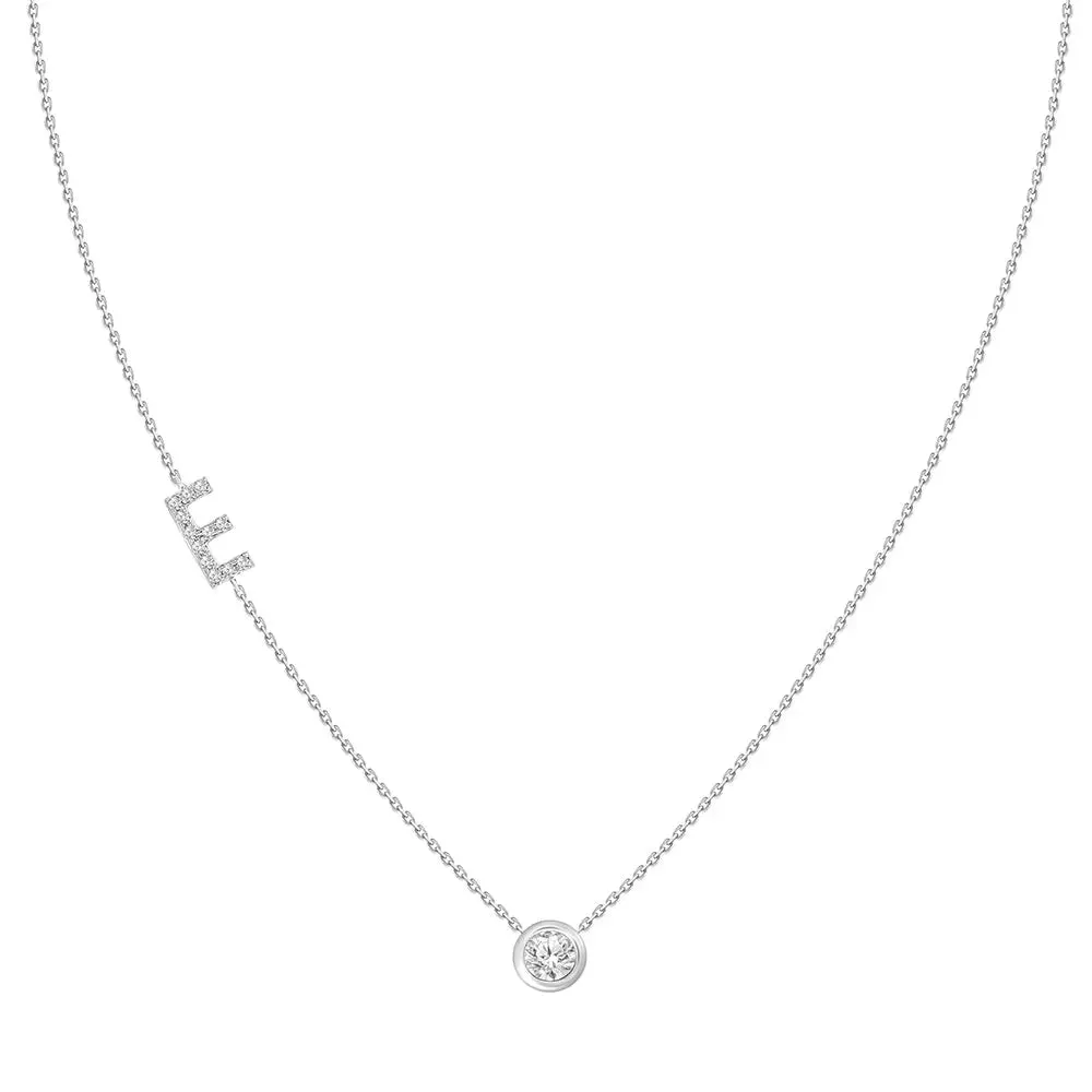 Diamond Letter Pendant Necklace