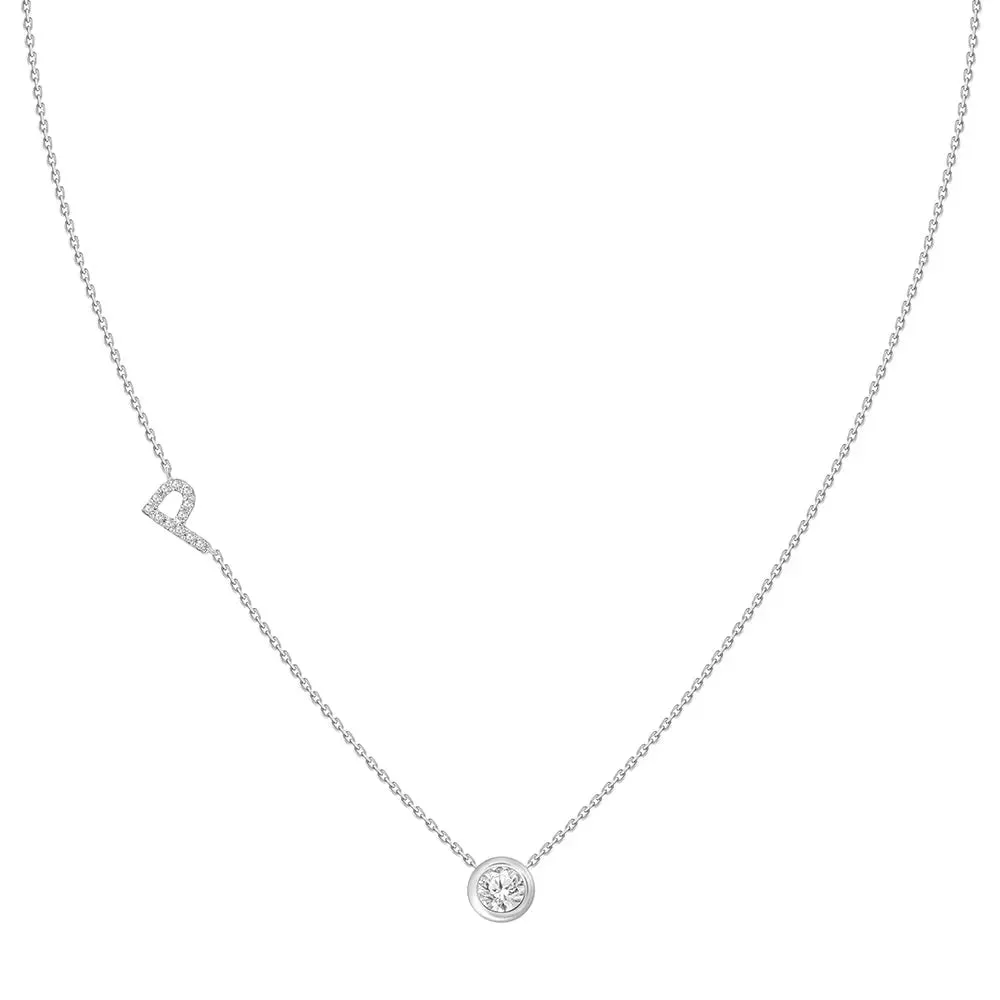 Diamond Letter Pendant Necklace