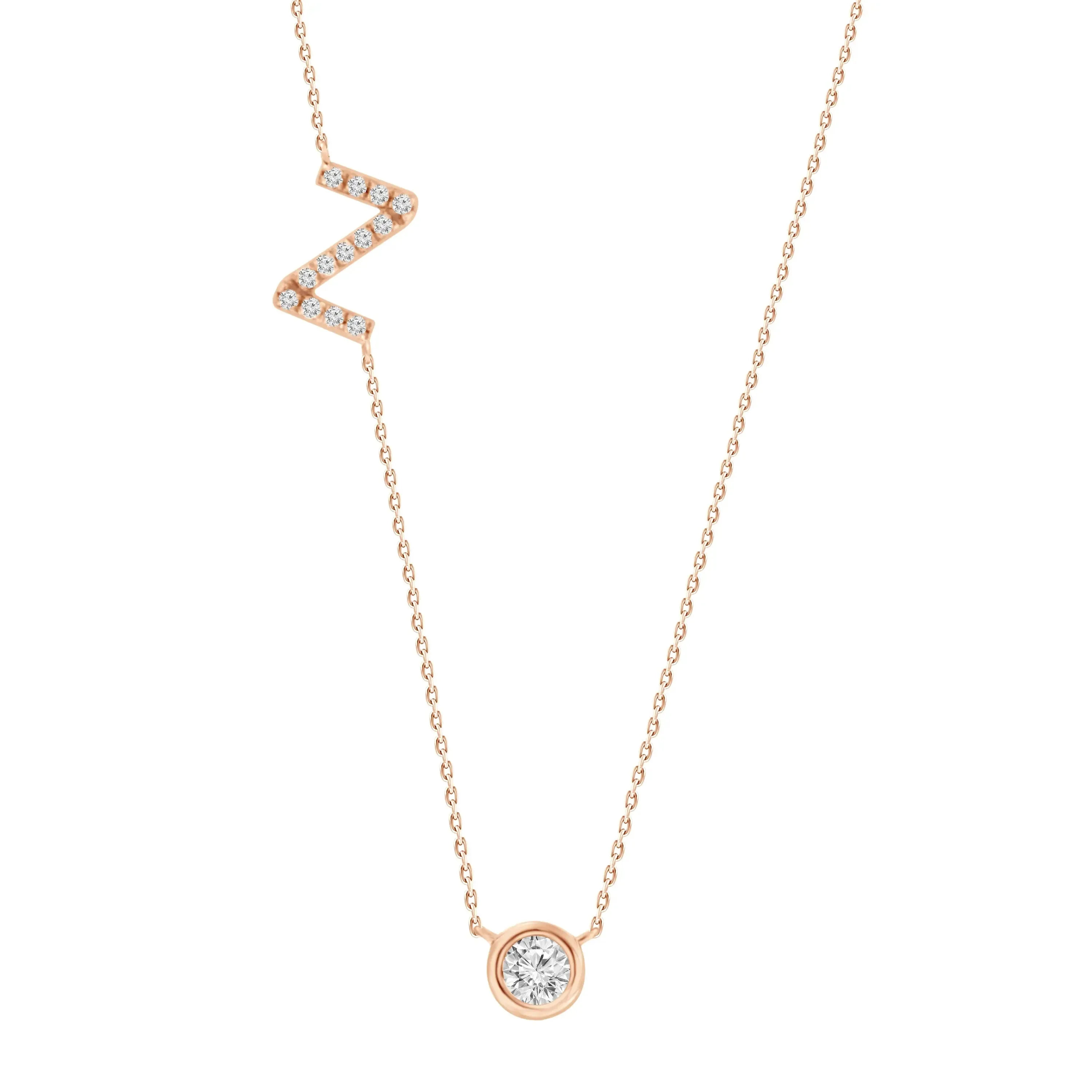 Diamond Letter Pendant Necklace