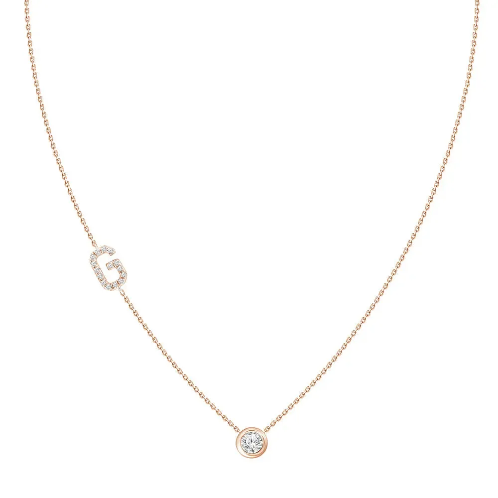 Diamond Letter Pendant Necklace