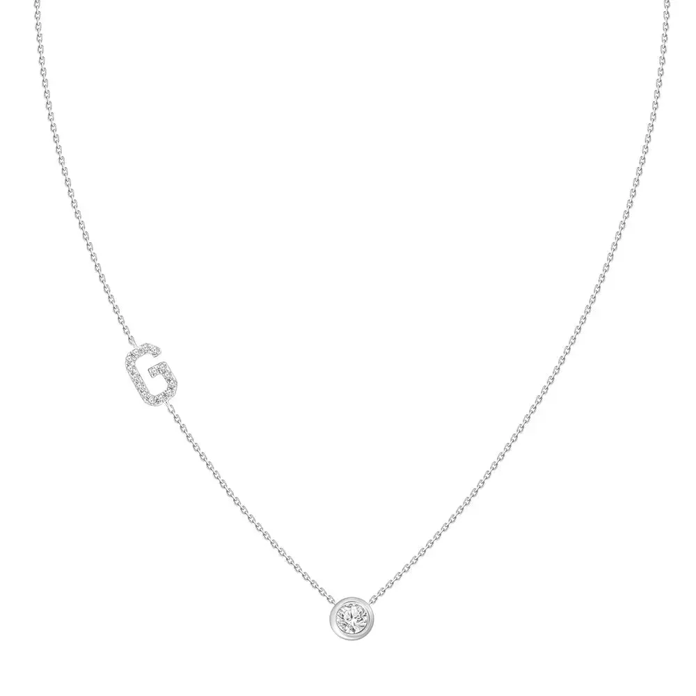 Diamond Letter Pendant Necklace