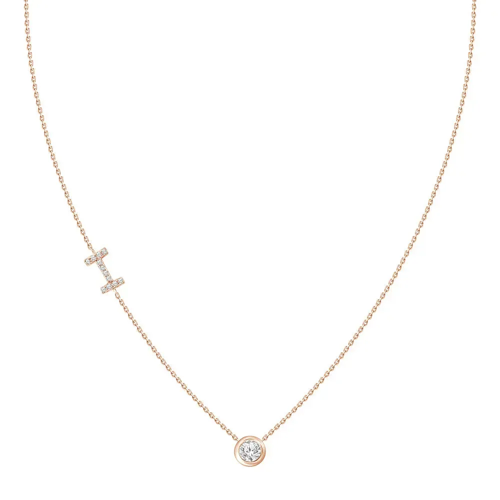 Diamond Letter Pendant Necklace