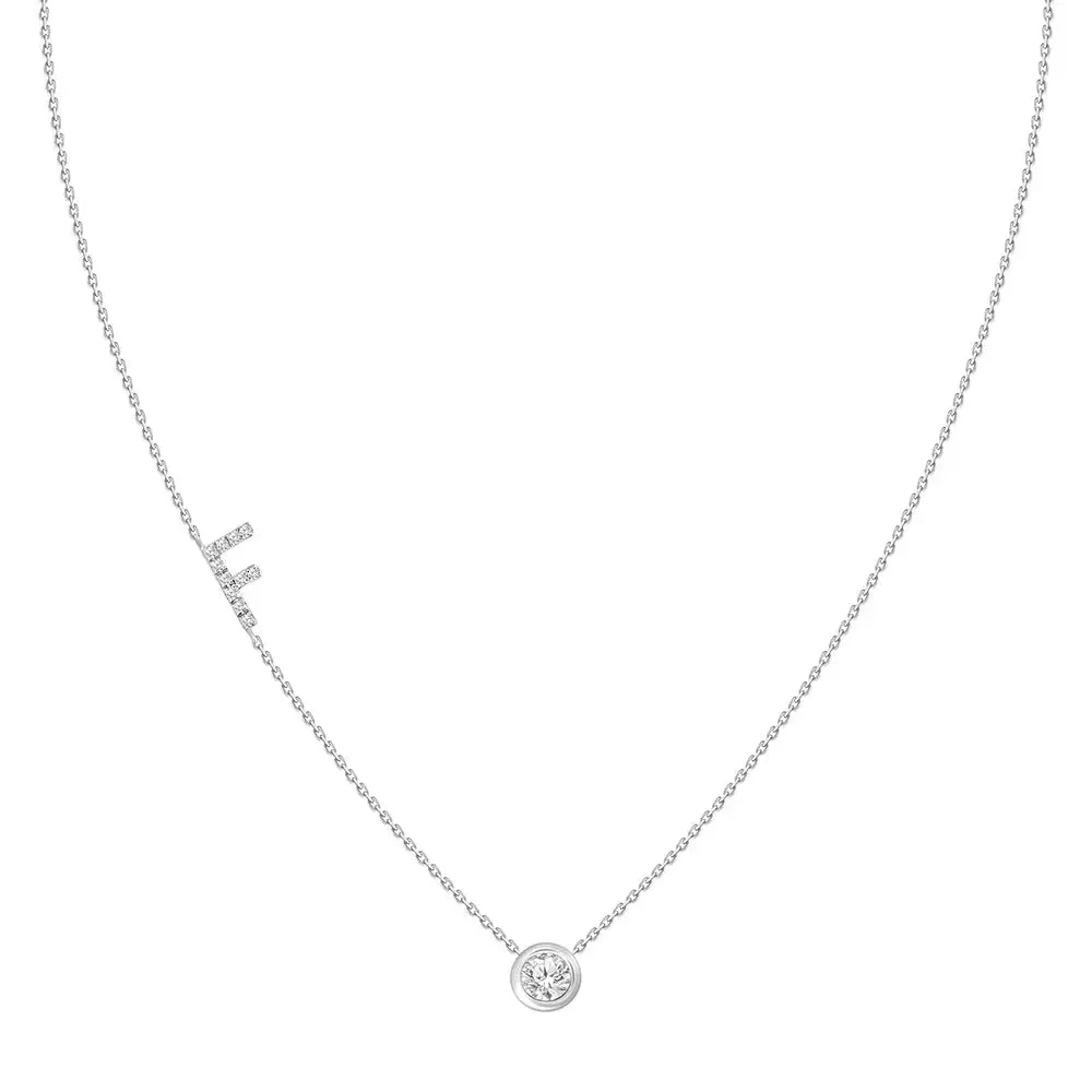 Diamond Letter Pendant Necklace