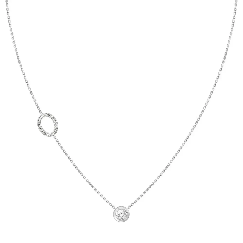 Diamond Letter Pendant Necklace