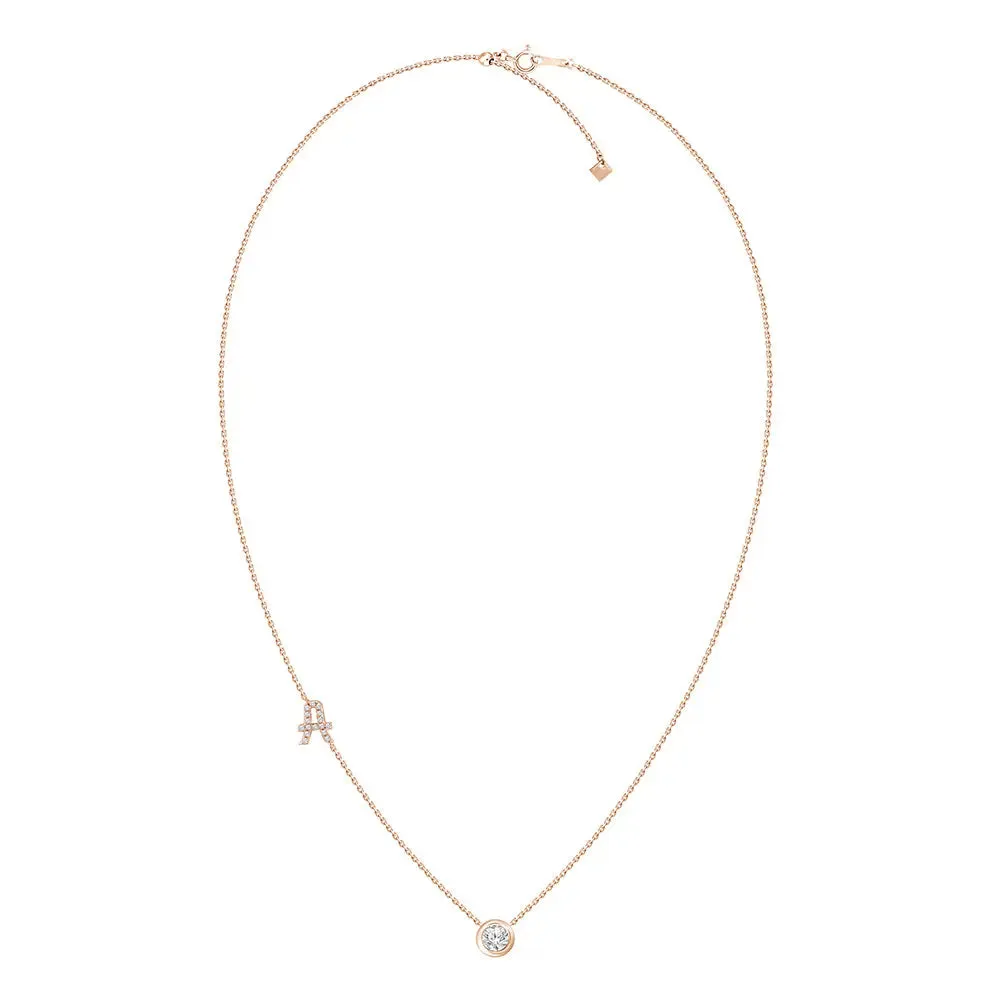 Diamond Letter Pendant Necklace