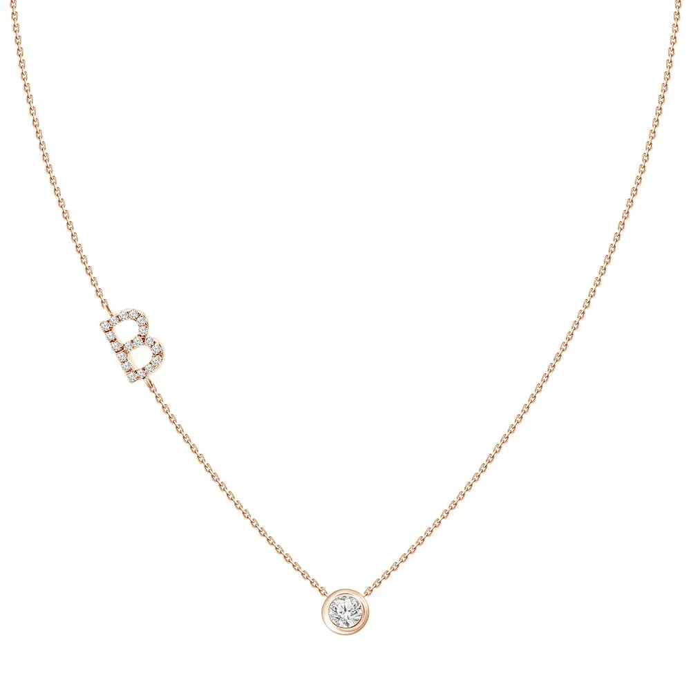 Diamond Letter Pendant Necklace