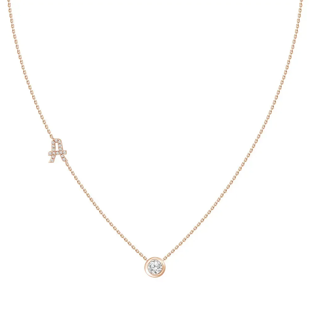 Diamond Letter Pendant Necklace