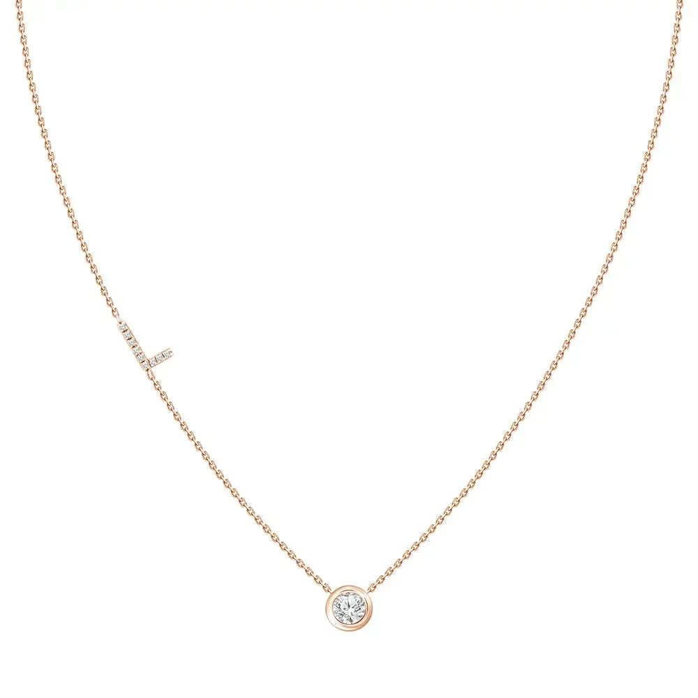 Diamond Letter Pendant Necklace