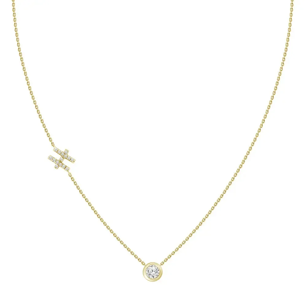 Diamond Letter Pendant Necklace