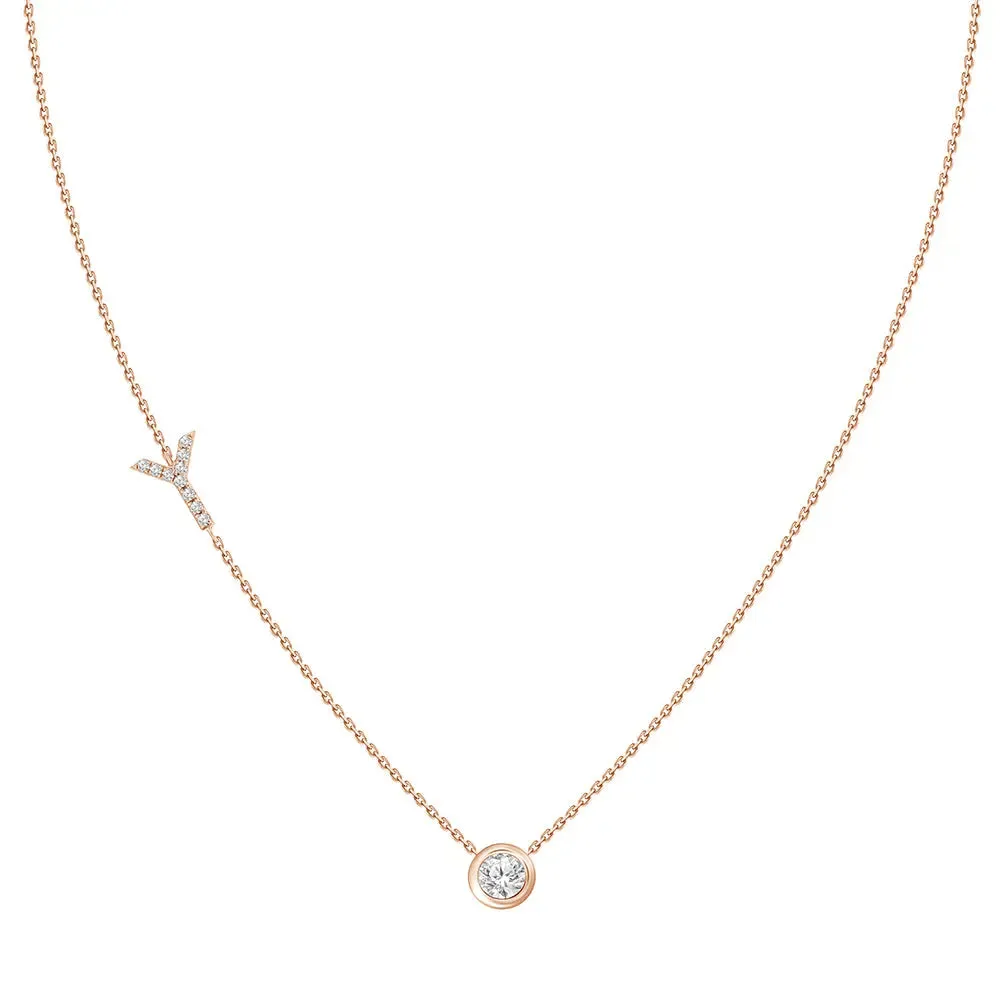 Diamond Letter Pendant Necklace