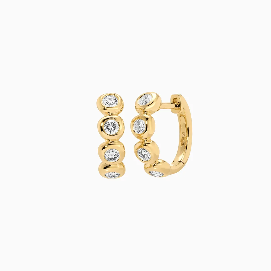 Diamond Pillow Huggie Earring