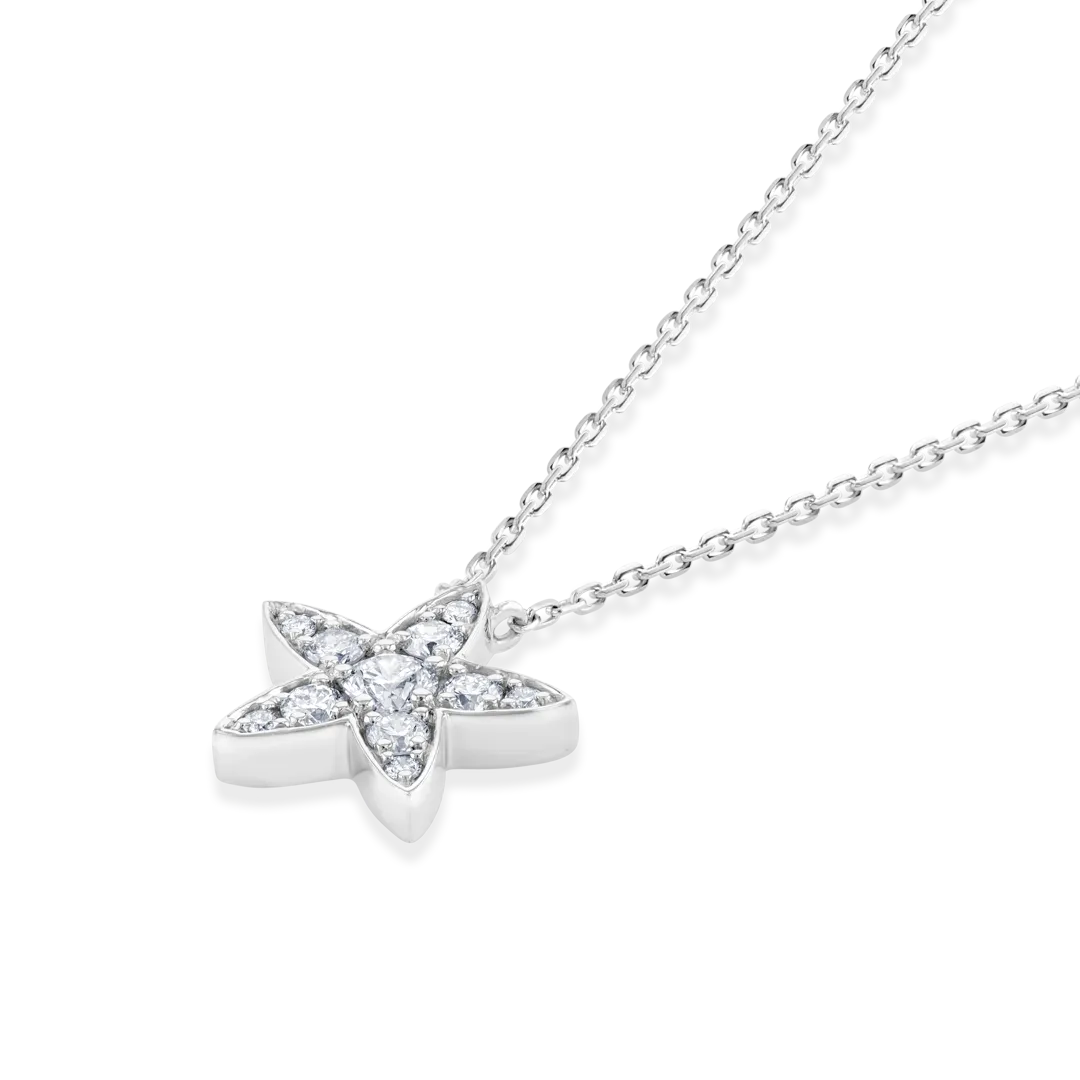 Diamond Star Pendant White Gold